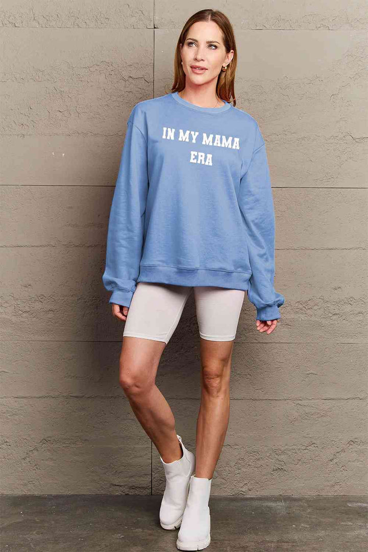 Simply Love Full Size IN MY MAMA EAR Graphic Sweatshirt |1mrk.com