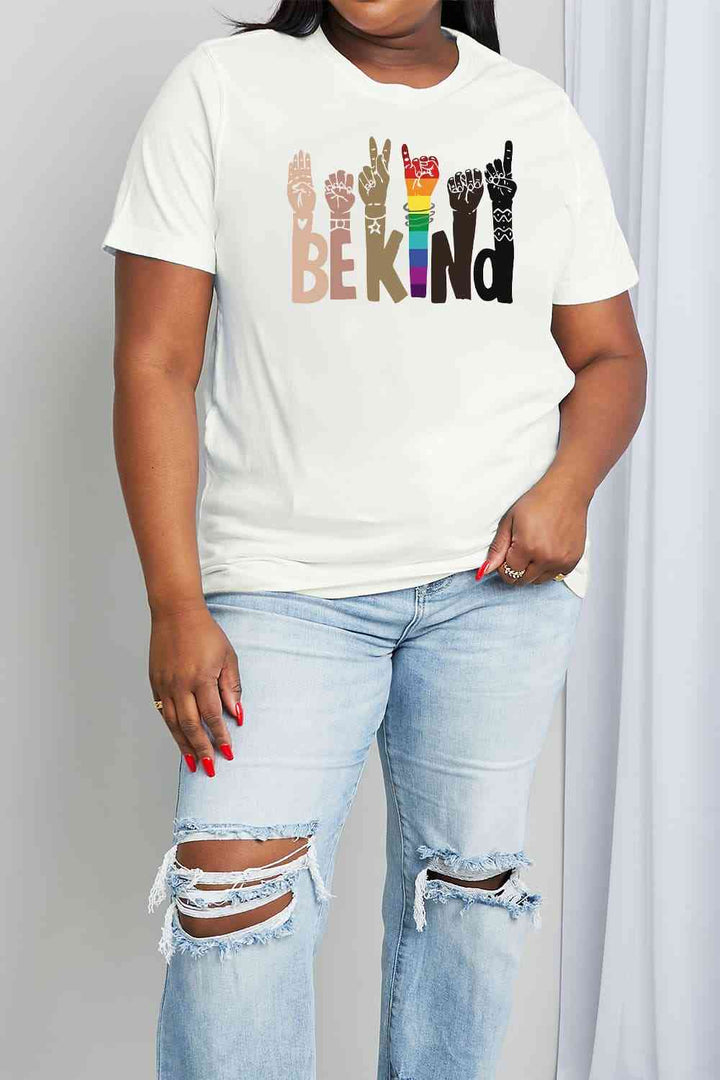 Simply Love Full Size BE KIND Graphic Cotton Tee | 1mrk.com