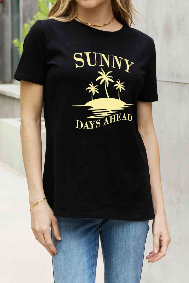 Simply Love Full Size SUNNY DAYS AHEAD Graphic Cotton Tee | 1mrk.com