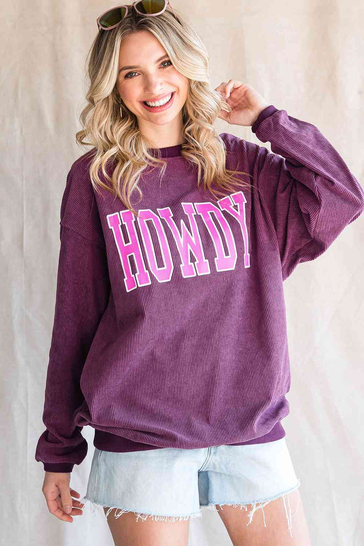 HOWDY Graphic Dropped Shoulder Sweatshirt |1mrk.com