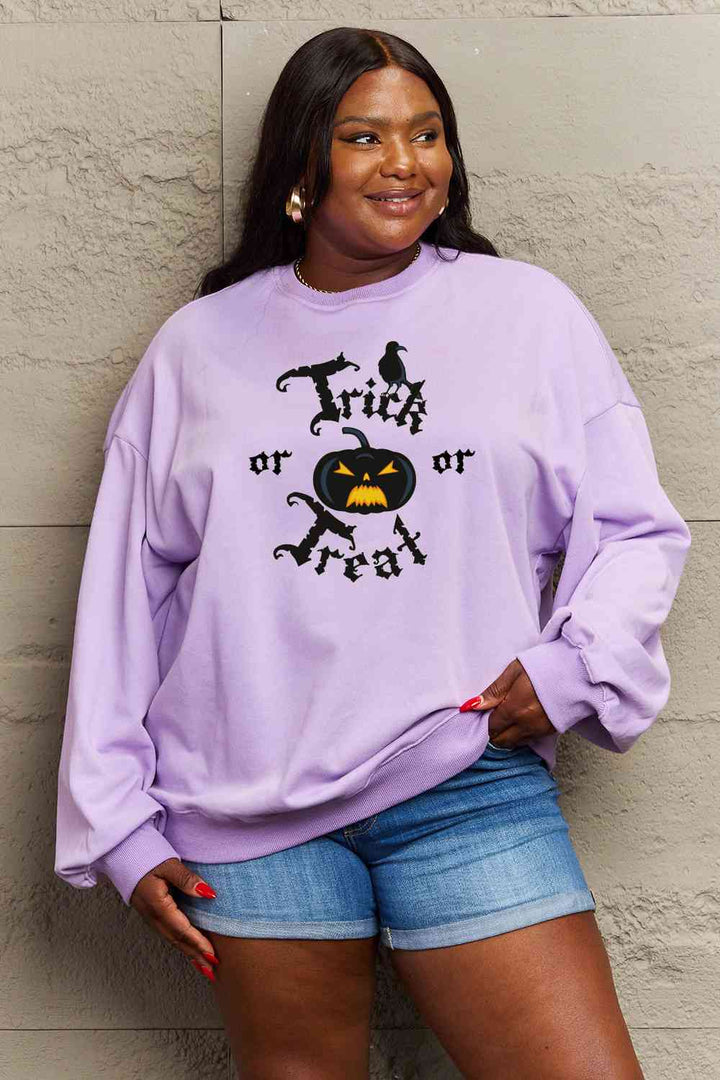 Simply Love Full Size TRICK OR TREAT Graphic Sweatshirt |1mrk.com