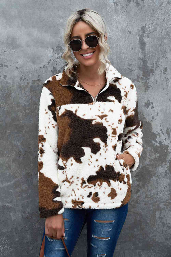 Quarter-Zip Long Sleeve Teddy Sweatshirt | 1mrk.com