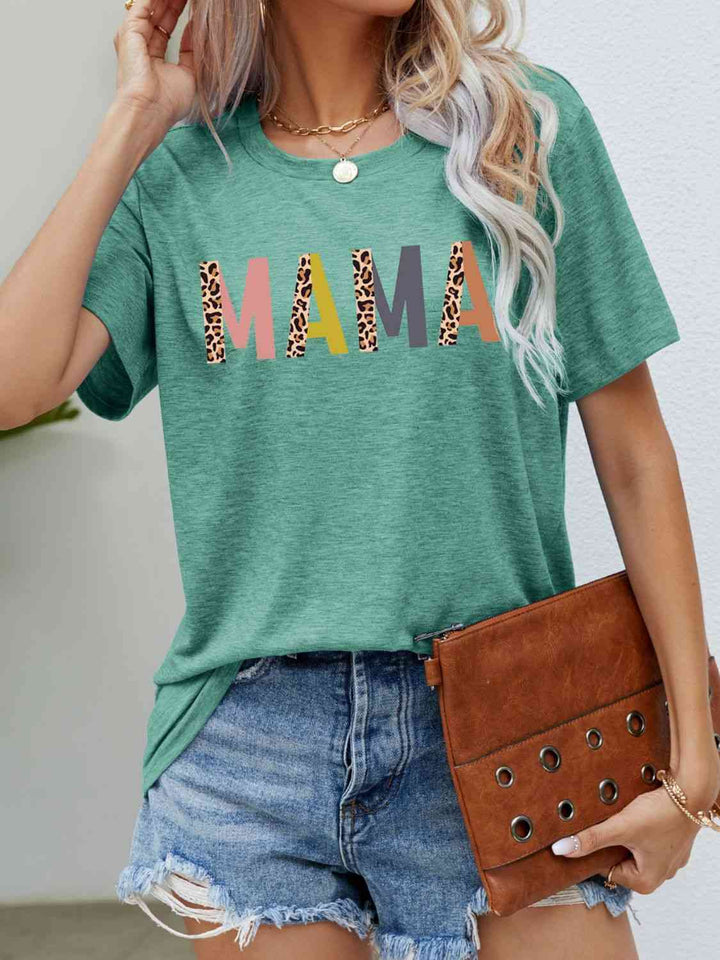 MAMA Leopard Graphic Short Sleeve Tee | 1mrk.com