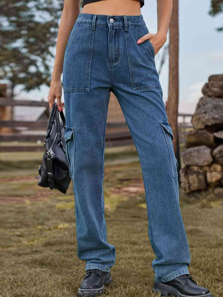 High Waist Cargo Jeans | 1mrk.com