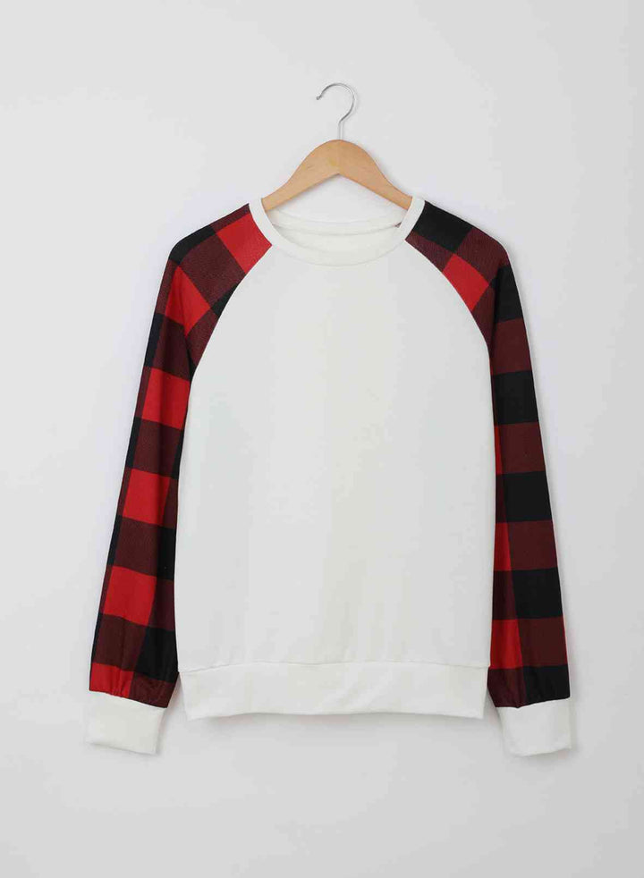 Christmas Buffalo Plaid Long Sleeve Sweatshirt |1mrk.com