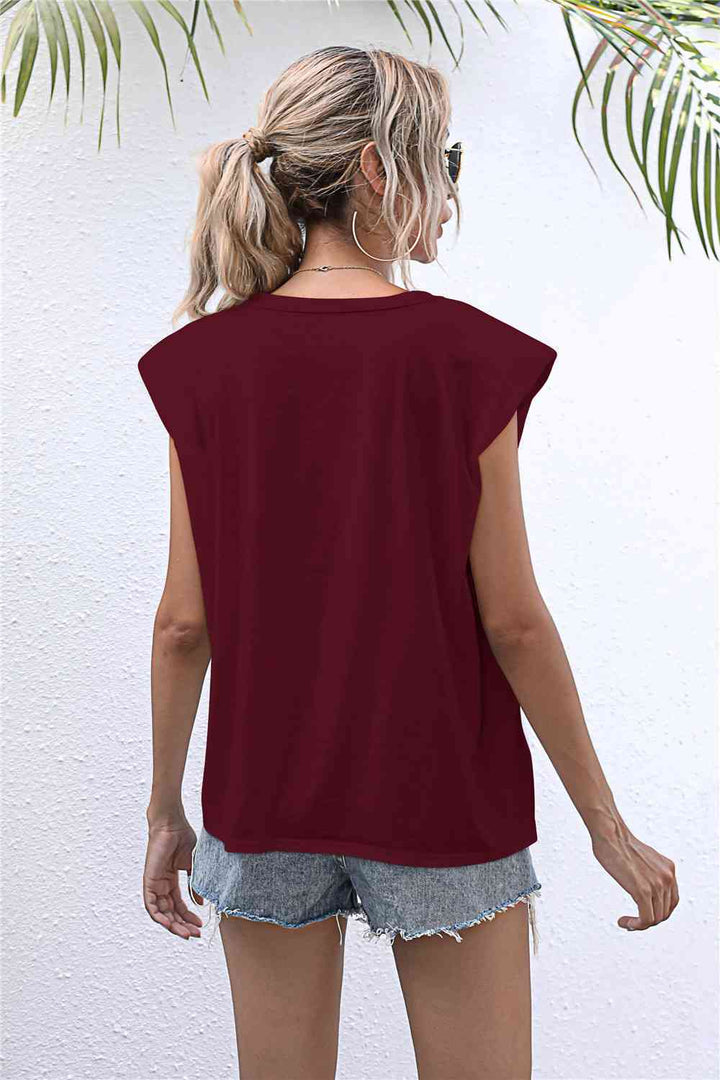 Round Neck Cap Sleeve Tee | 1mrk.com