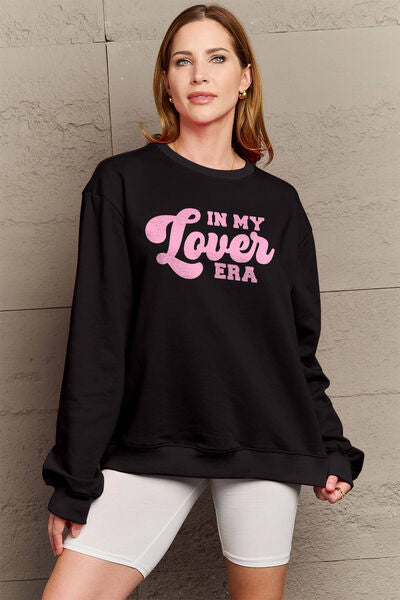 Simply Love Full Size IN MY LOVER ERA Round Neck Sweatshirt | Trendsi