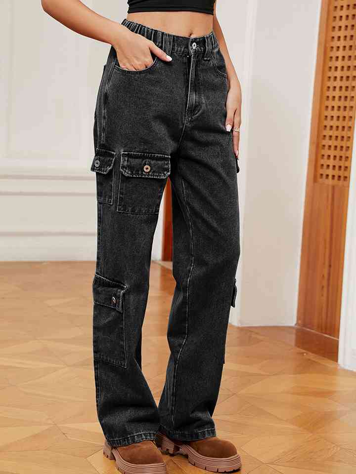 Buttoned Long Jeans | 1mrk.com