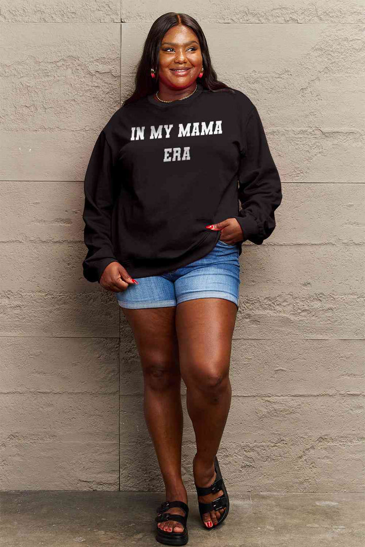 Simply Love Full Size IN MY MAMA EAR Graphic Sweatshirt |1mrk.com