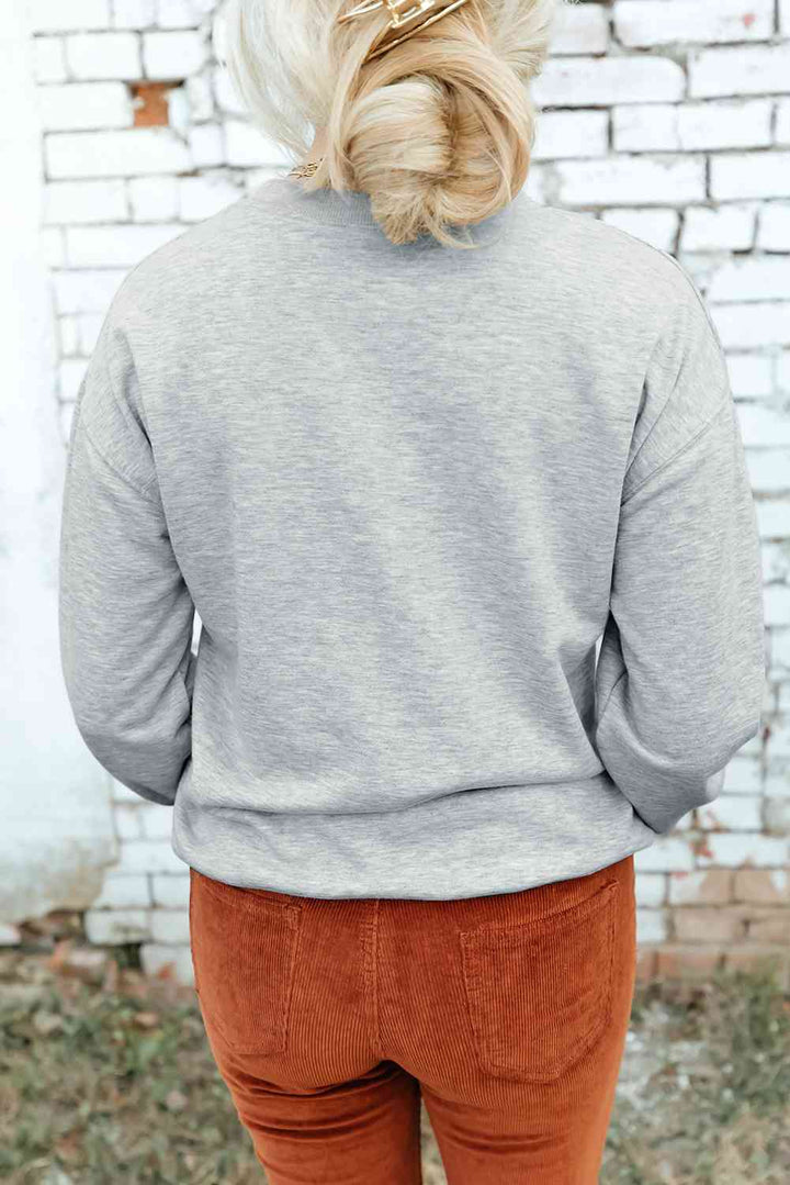 Drop Shoulder Ribbed Trim Sweatshirt |1mrk.com