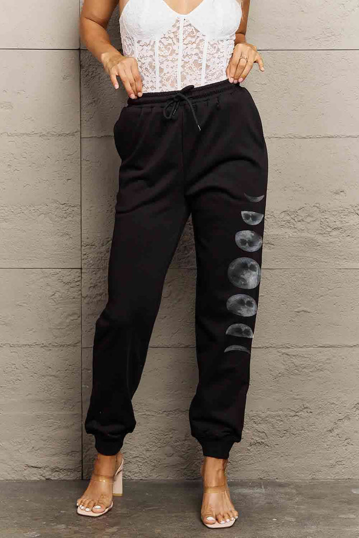 Simply Love Full Size Lunar Phase Graphic Sweatpants | 1mrk.com