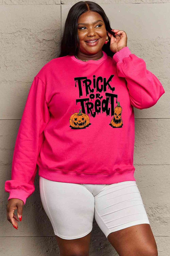 Simply Love Full Size TRICK OR TREAT Graphic Sweatshirt |1mrk.com