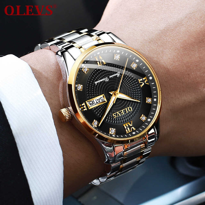 OLEVS 6603 Brand Watch Luxury Men Business Gold Diamond | 1mrk.com