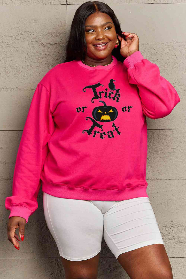 Simply Love Full Size TRICK OR TREAT Graphic Sweatshirt |1mrk.com