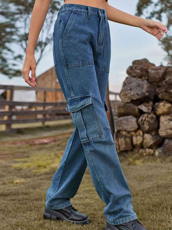 High Waist Cargo Jeans | 1mrk.com