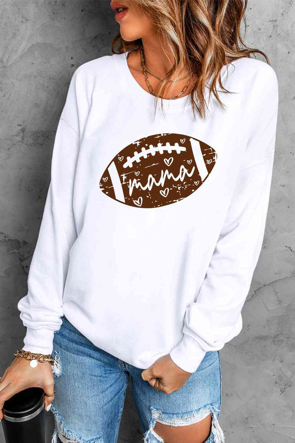 MAMA Graphic Drop Shoulder Sweatshirt |1mrk.com