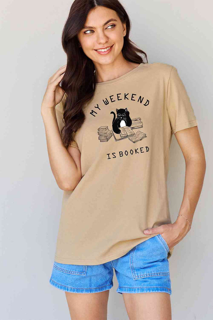 Simply Love Full Size MY WEEKEND IS BOOKED Graphic T-Shirt | 1mrk.com