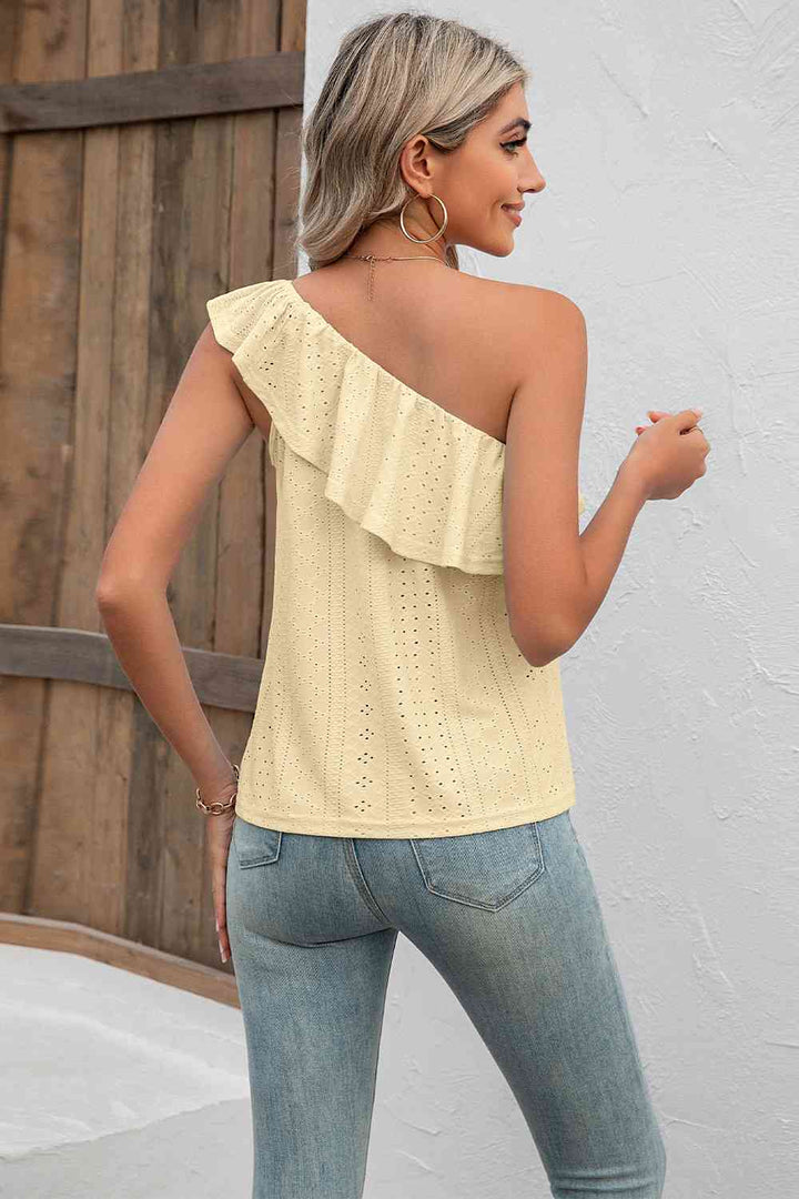 Eyelet One-Shoulder Tank | 1mrk.com