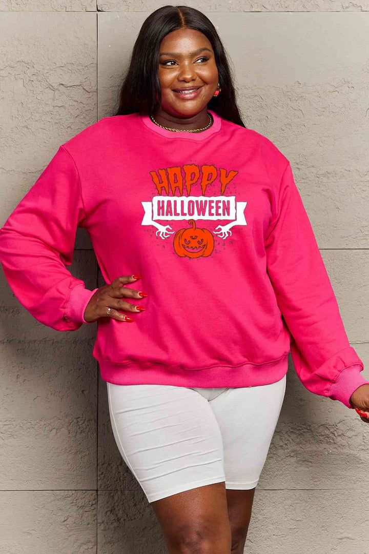 Simply Love Full Size HAPPY HALLOWEEN Graphic Sweatshirt |1mrk.com