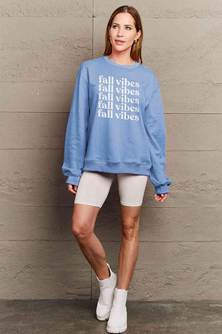 Simply Love Full Size FALL VIBES Graphic Sweatshirt |1mrk.com