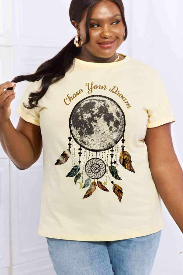 Simply Love Simply Love Full Size CHASE YOUR DREAM Graphic Cotton Tee | 1mrk.com