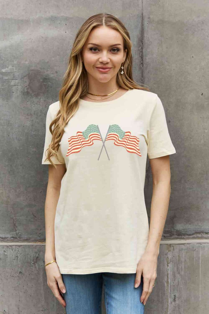 Simply Love US Flag Graphic Cotton Tee | 1mrk.com