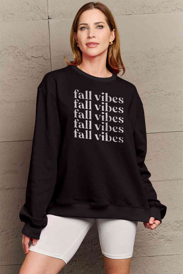 Simply Love Full Size FALL VIBES Graphic Sweatshirt |1mrk.com