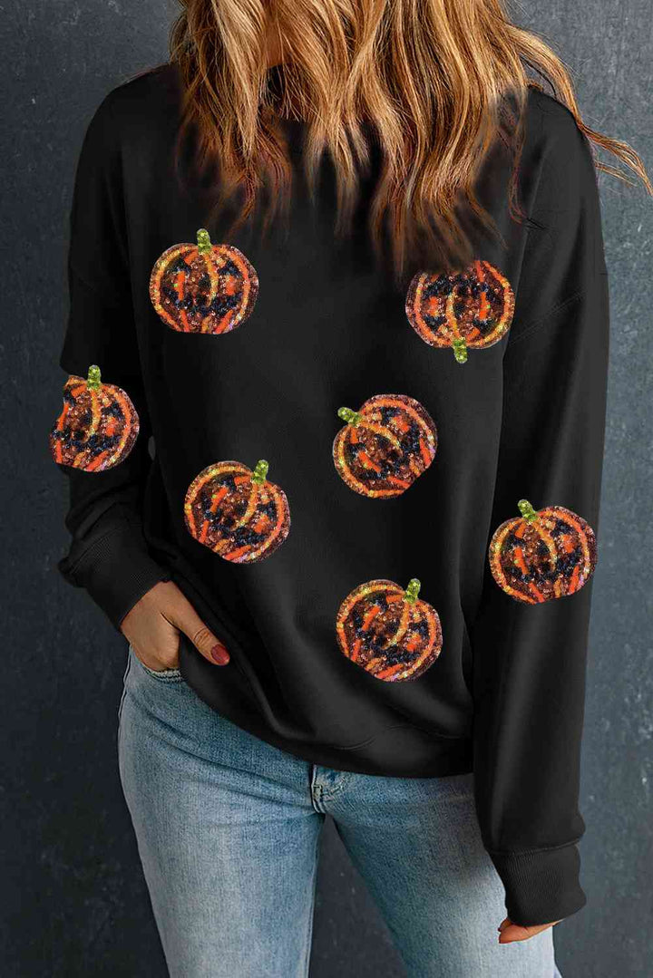 Pumpkin Dropped Shoulder Sweatshirt |1mrk.com