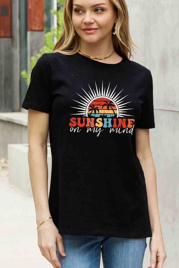 Simply Love Full Size SUNSHINE ON MY MIND Graphic Cotton Tee | 1mrk.com