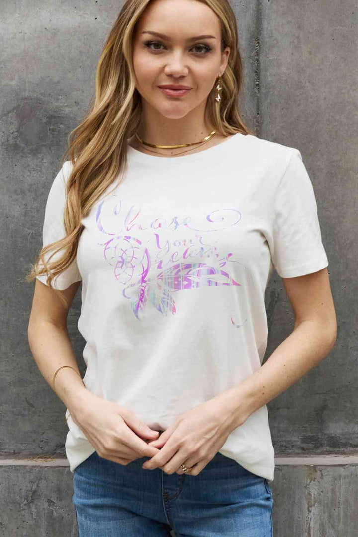 Simply Love Full Size CHASE YOUR DREAMS Graphic Cotton Tee | 1mrk.com