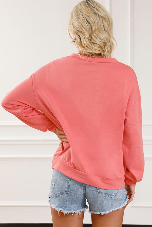 Color Block Round Neck Sweatshirt with Pocket |1mrk.com