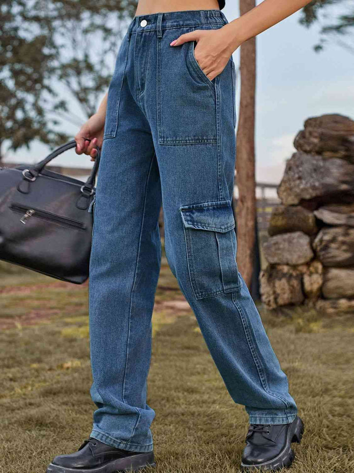 High Waist Cargo Jeans | 1mrk.com