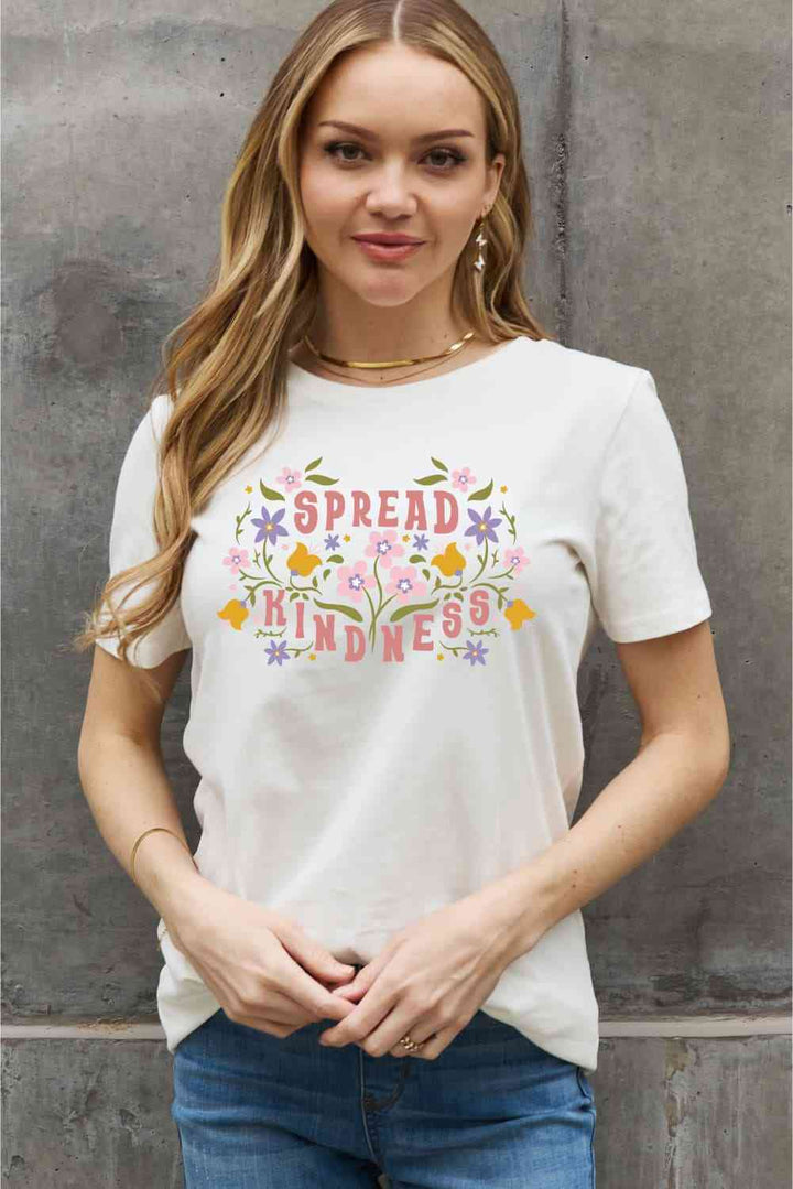 Simply Love Full Size SPREAD KINDNESS Graphic Cotton Tee | 1mrk.com