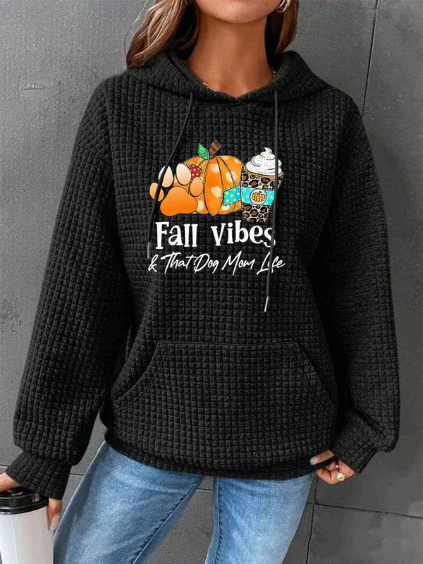 FALL VIBES Graphic Hoodie with Front Pocket | 1mrk.com