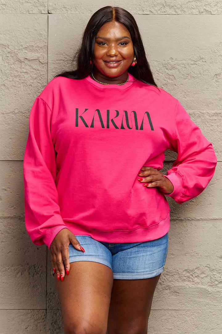 Simply Love Full Size KARMA Graphic Sweatshirt |1mrk.com