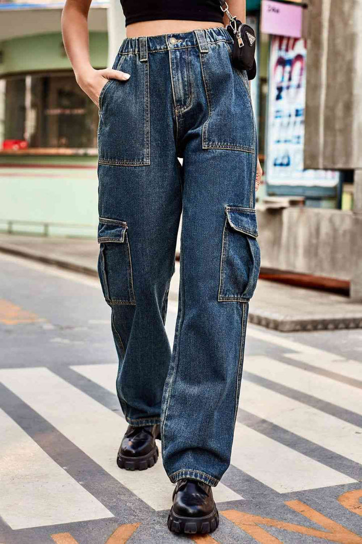 Baeful Long Straight Leg Jeans with Pockets | 1mrk.com