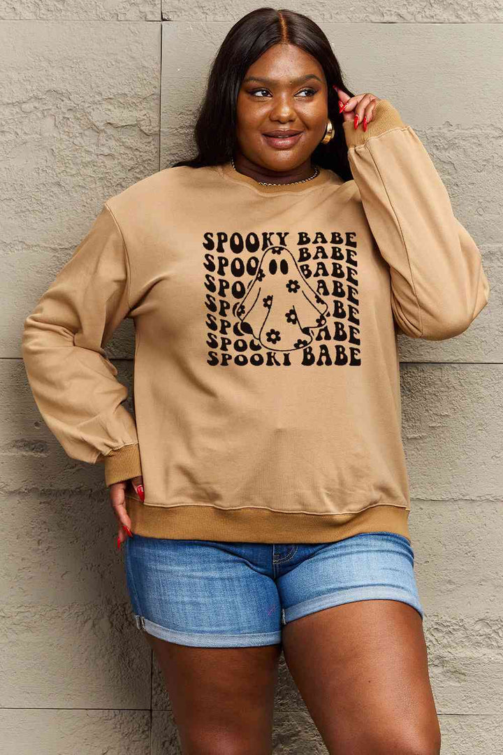 Simply Love Full Size SPOOKY BABE Graphic Sweatshirt |1mrk.com