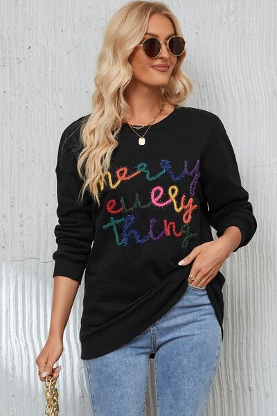 Letter Graphic Dropped Shoulder Sweatshirt |1mrk.com