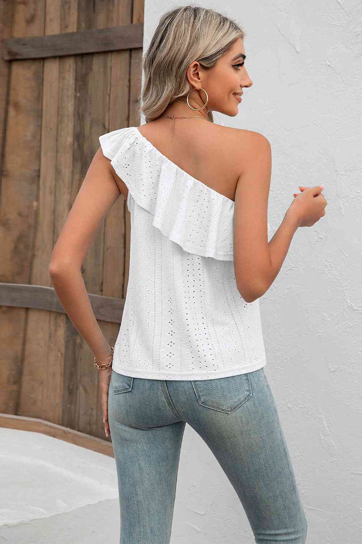 Eyelet One-Shoulder Tank | 1mrk.com