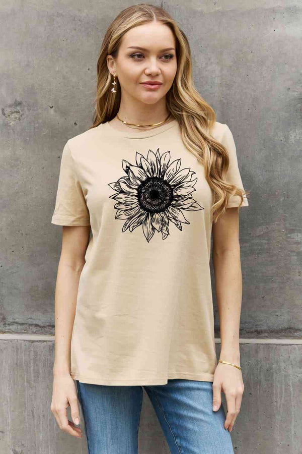 Simply Love Full Size Sunflower Graphic Cotton Tee | 1mrk.com