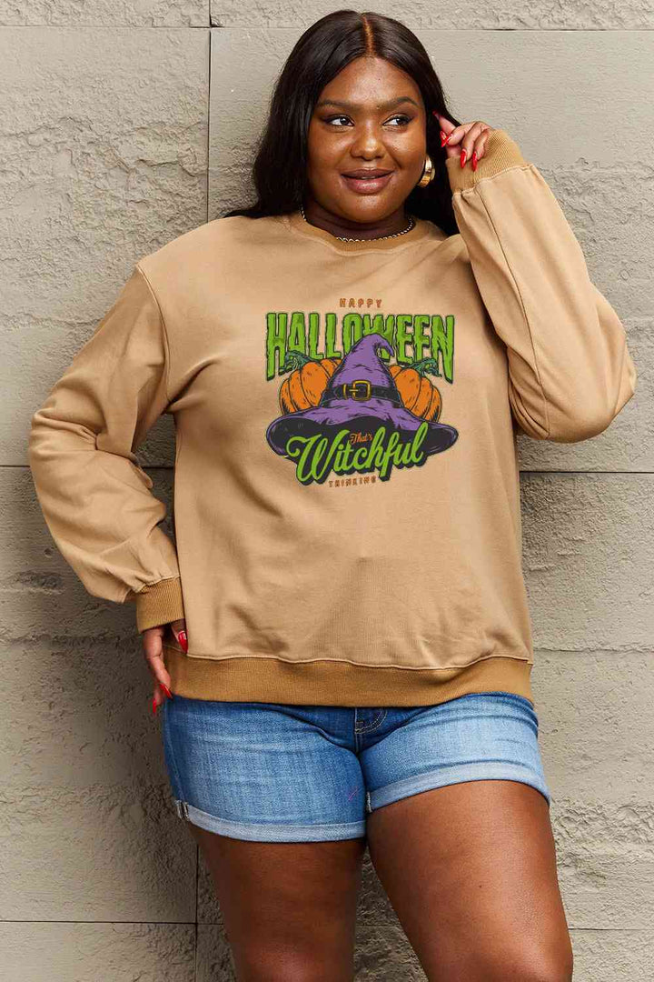 Simply Love Full Size Witch Hat Graphic Sweatshirt |1mrk.com