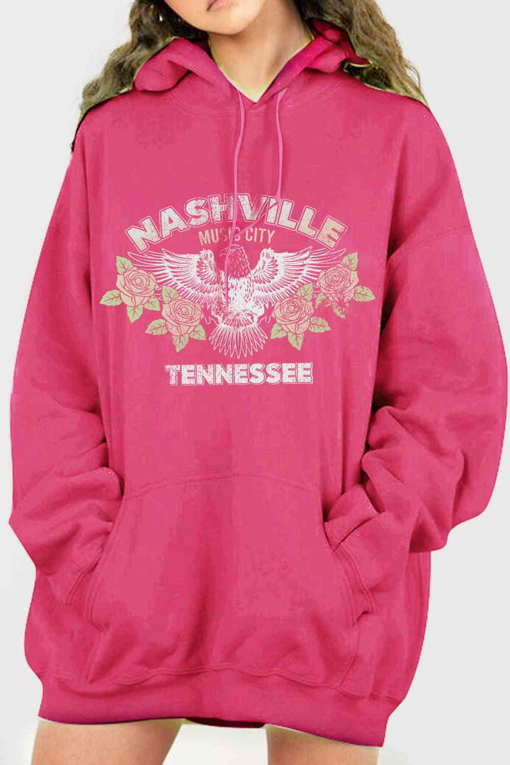 Simply Love Full Size NASHVILLE TENNESSEE Graphic Hoodie | 1mrk.com
