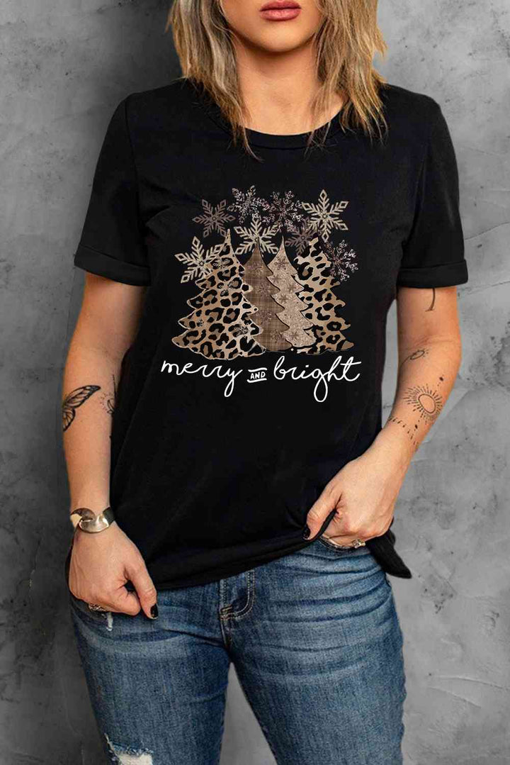 Christmas Tree Graphic Short Sleeve T-Shirt | 1mrk.com