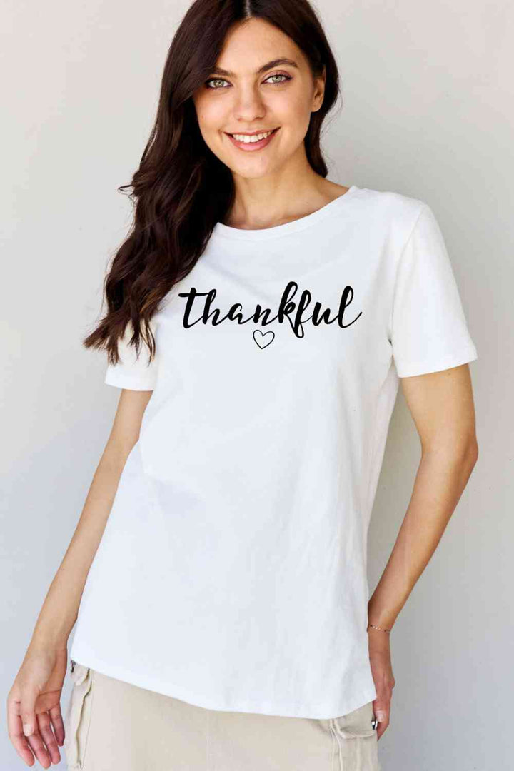 Simply Love Full Size THANKFUL Graphic T-Shirt | 1mrk.com