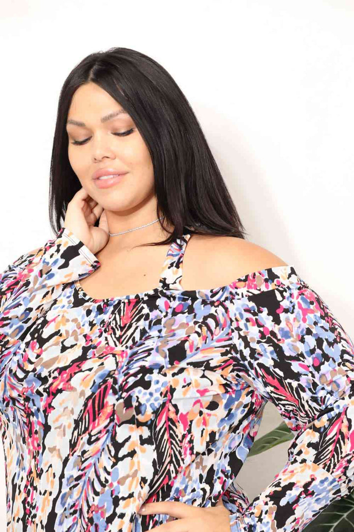 Sew In Love  Full Size High Neck Off Shoulder Criss Cross Top | 1mrk.com