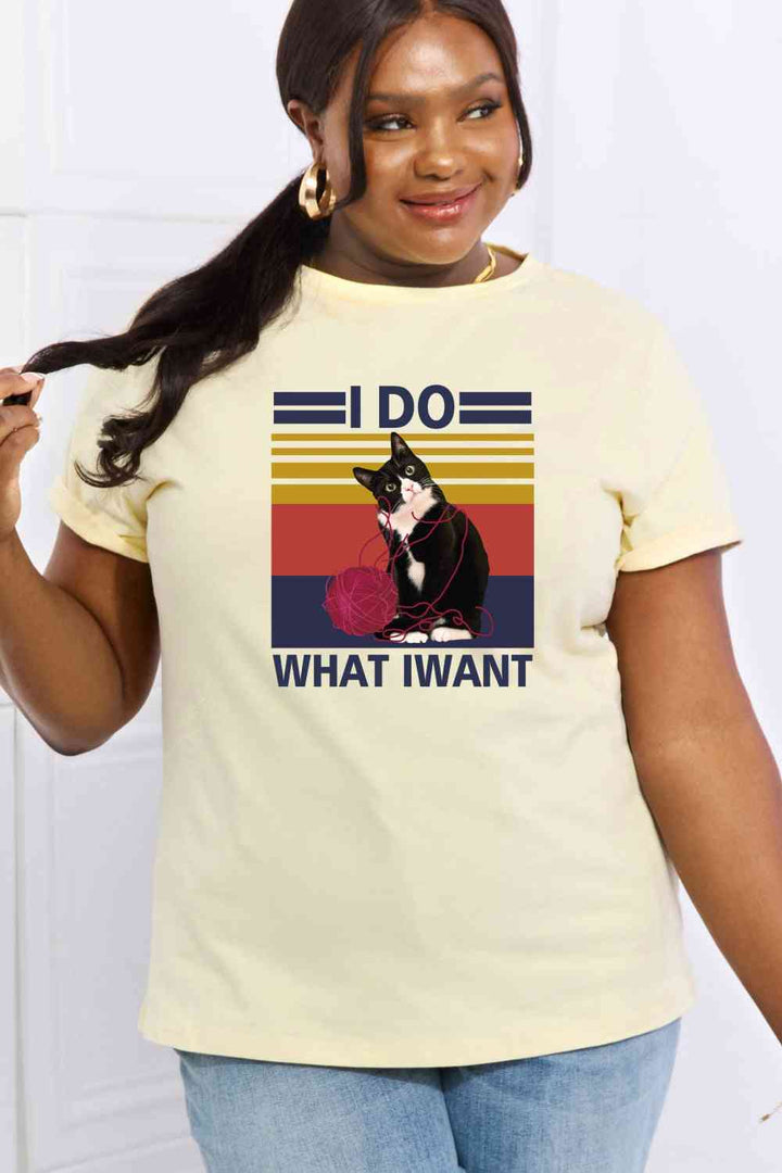 Simply Love Full Size I DO WHAT I WANT Graphic Cotton Tee | 1mrk.com