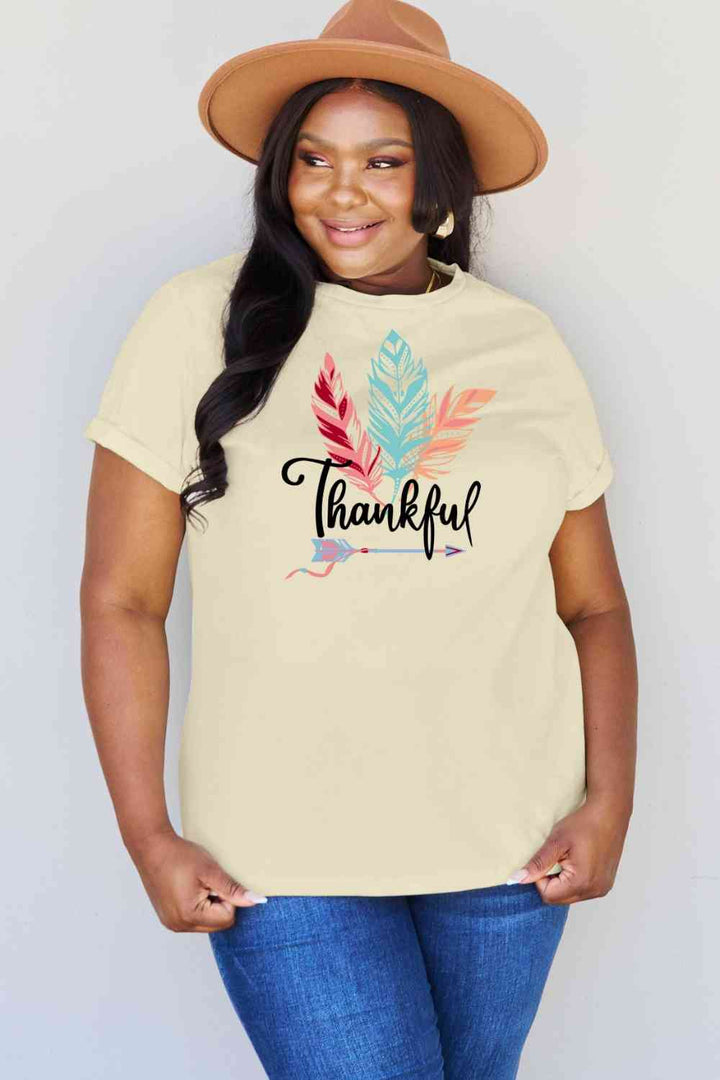 Simply Love Full Size THANKFUL Graphic T-Shirt | 1mrk.com