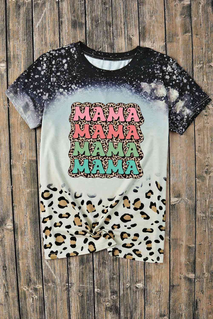 Printed MAMA Graphic Round Neck Tee | 1mrk.com