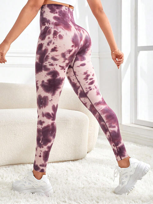 Tie-Dye Wide Waistband Active Leggings |1mrk.com