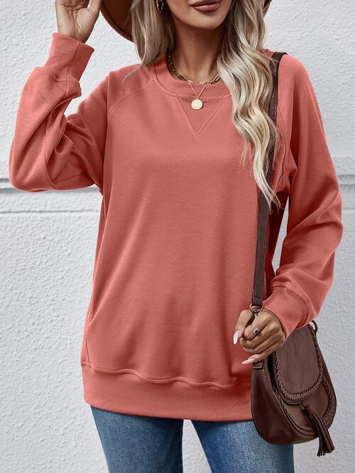 Round Neck Long Sleeve Sweatshirt |1mrk.com